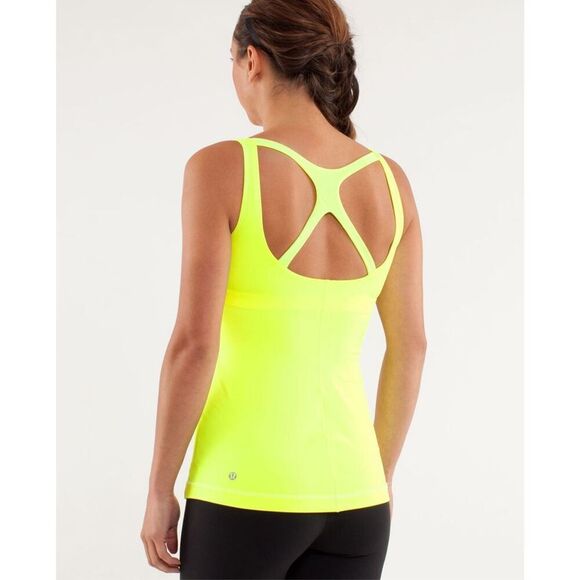 Lululemon Optimal Tank In Ray/Neon Yellow Size 10 - Picture 1 of 10